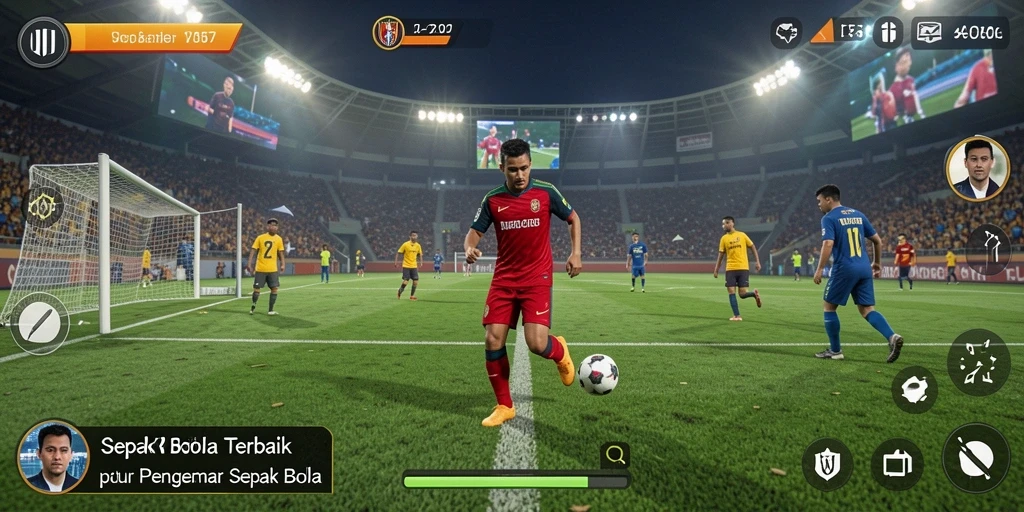 Tangkapan layar menunjukkan aksi mendebarkan dalam game sepak bola 2757.