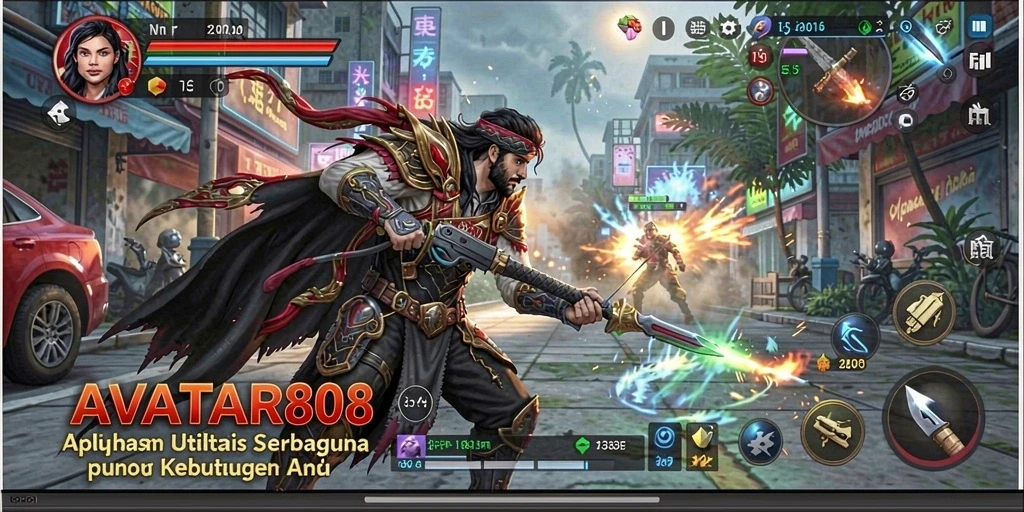 Tampilan utama AVATAR808 dengan fitur utilitas yang lengkap dan menarik.