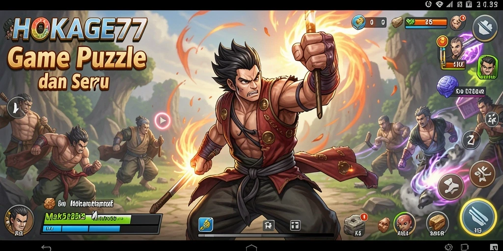 Tampilan gameplay seru dari HOKAGE77 dengan tantangan puzzle.