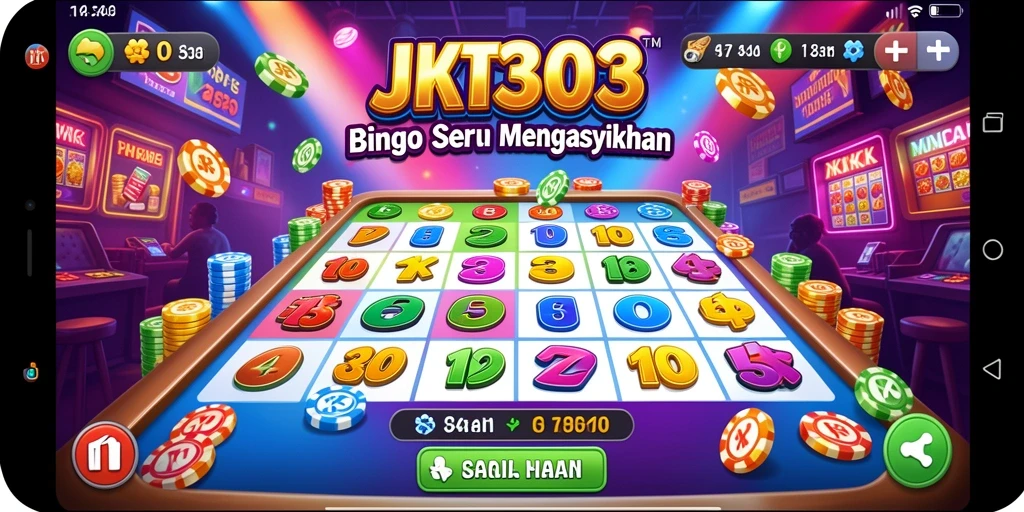 Tampilan gameplay menarik di JKT303 dengan elemen Bingo yang seru.