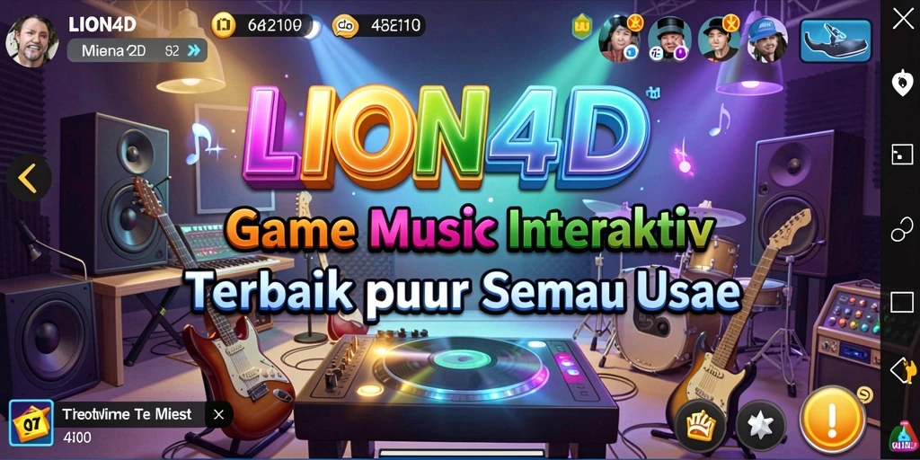 Screenshot permainan LION4D menampilkan interaksi musik yang seru.