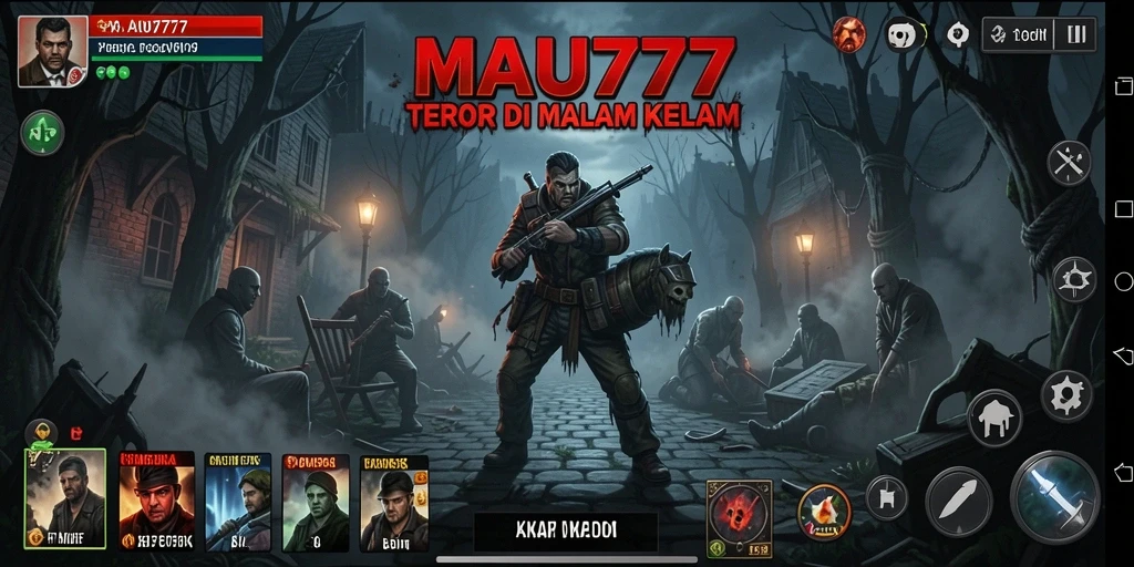 Screenshot utama MAU777 menampilkan suasana mencekam dari gameplay horor.