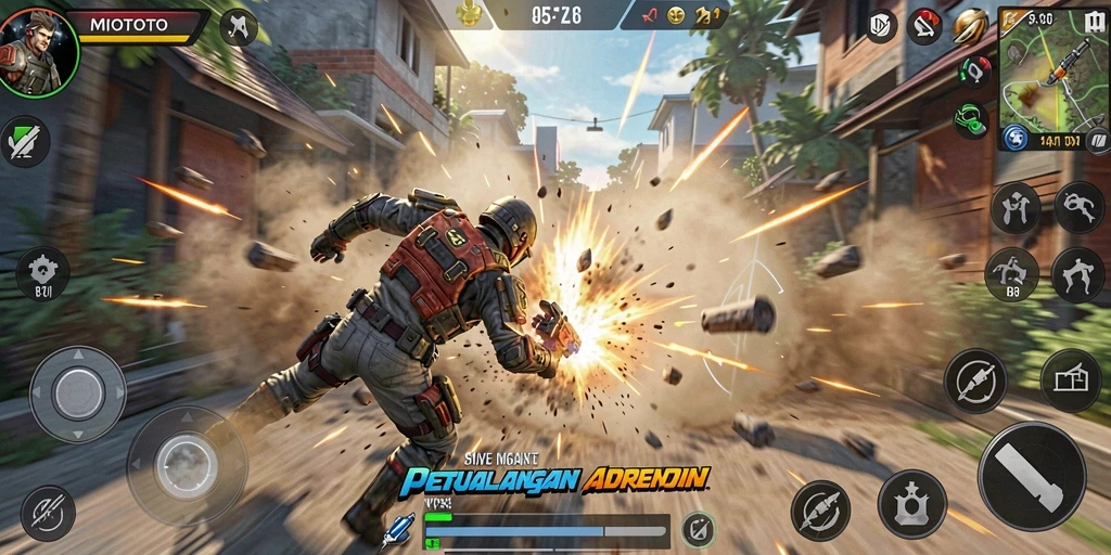 Tampilan gameplay seru MIOTOTO dengan aksi memukau.