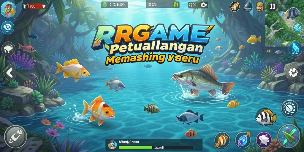 Tampilan utama gameplay RPGAME dengan pengalaman memancing yang imersif.