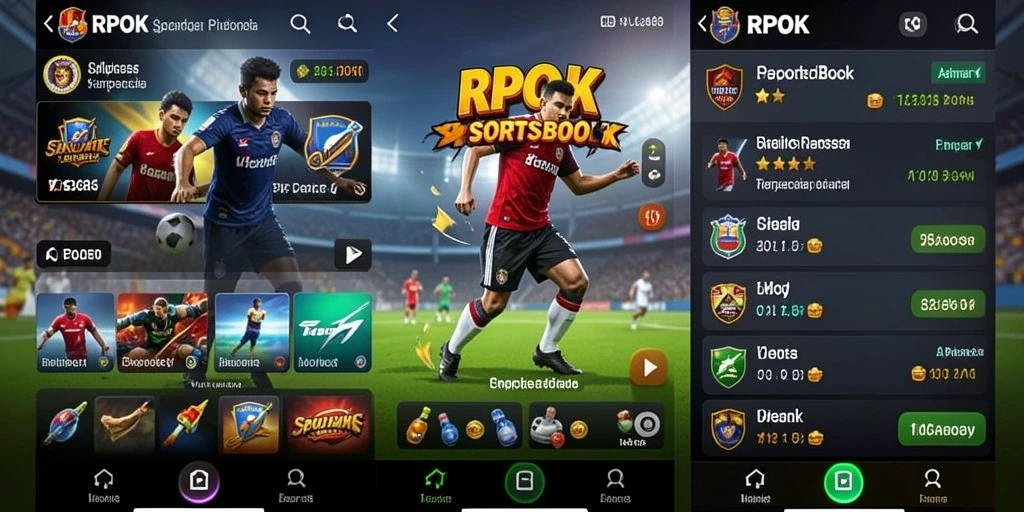 Screenshot gameplay RPOK yang menunjukkan pengalaman taruhan olahraga.