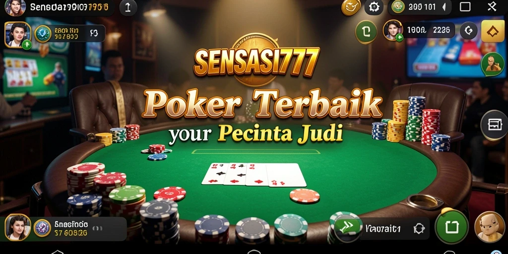 Tampilan gameplay Poker yang menegangkan dan seru di SENSASI777.