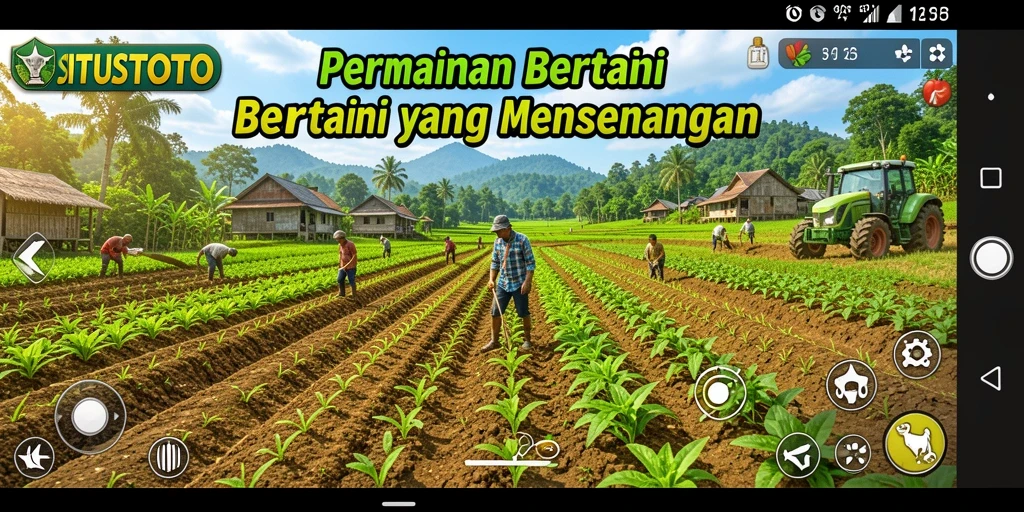 Tampilan gameplay SITUSTOTO yang menggambarkan aktivitas bertani.